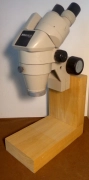 Vintage Nikon SMZ-2B Sterio Microscope mounted on Wood Blocks Functioning